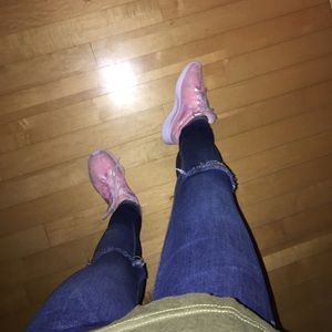 Pink floral Nike shoes