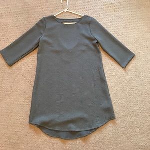 Gray three quarter length sleeve dress