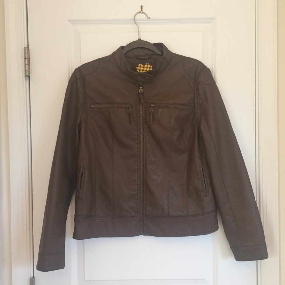 Dark Brown Leather Jacket Large