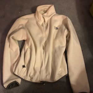 Excellent north face fleece jacket woman L white