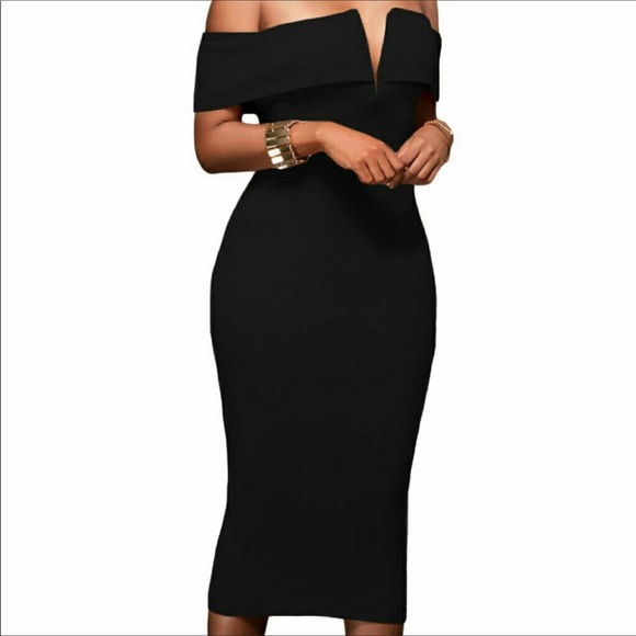 Black Midi Dress - Picture 2 of 4