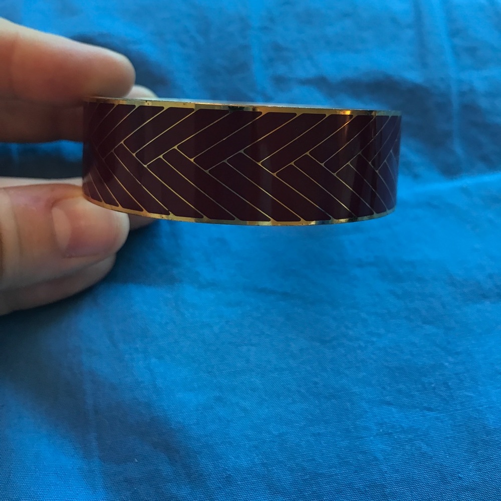 *J.Crew* maroon and gold bangle