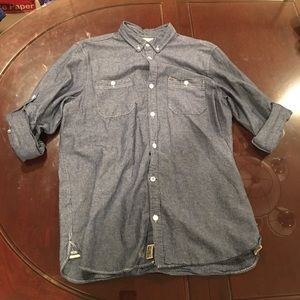 Buffalo David Bitton Denim Dress Shirt (Size Large