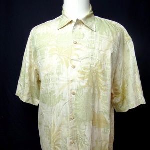Tommy Bahama Yellow Silk Button Front Men's SHIRT