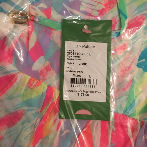NWT Lilly Pulitzer Alanna Dress Sparkling Sands L - Picture 3 of 7