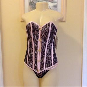 Strapless Satin Lace Up Back Bustier
