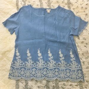 โ๏ธ J.Crew Lace Trim Linen Blouse โ๏ธ โ๏ธ J.Crew Lace Trim Linen Blouse โ๏ธ