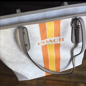 Coach Heritage stripe Tote