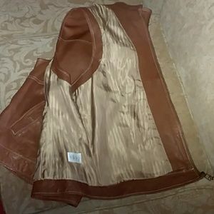 Coldwater Creek Jackets & Coats - Coldwater Creek Brown Leather Vest Coldwater Creek Jackets & Coats - Coldwater Creek Brown Leather Vest