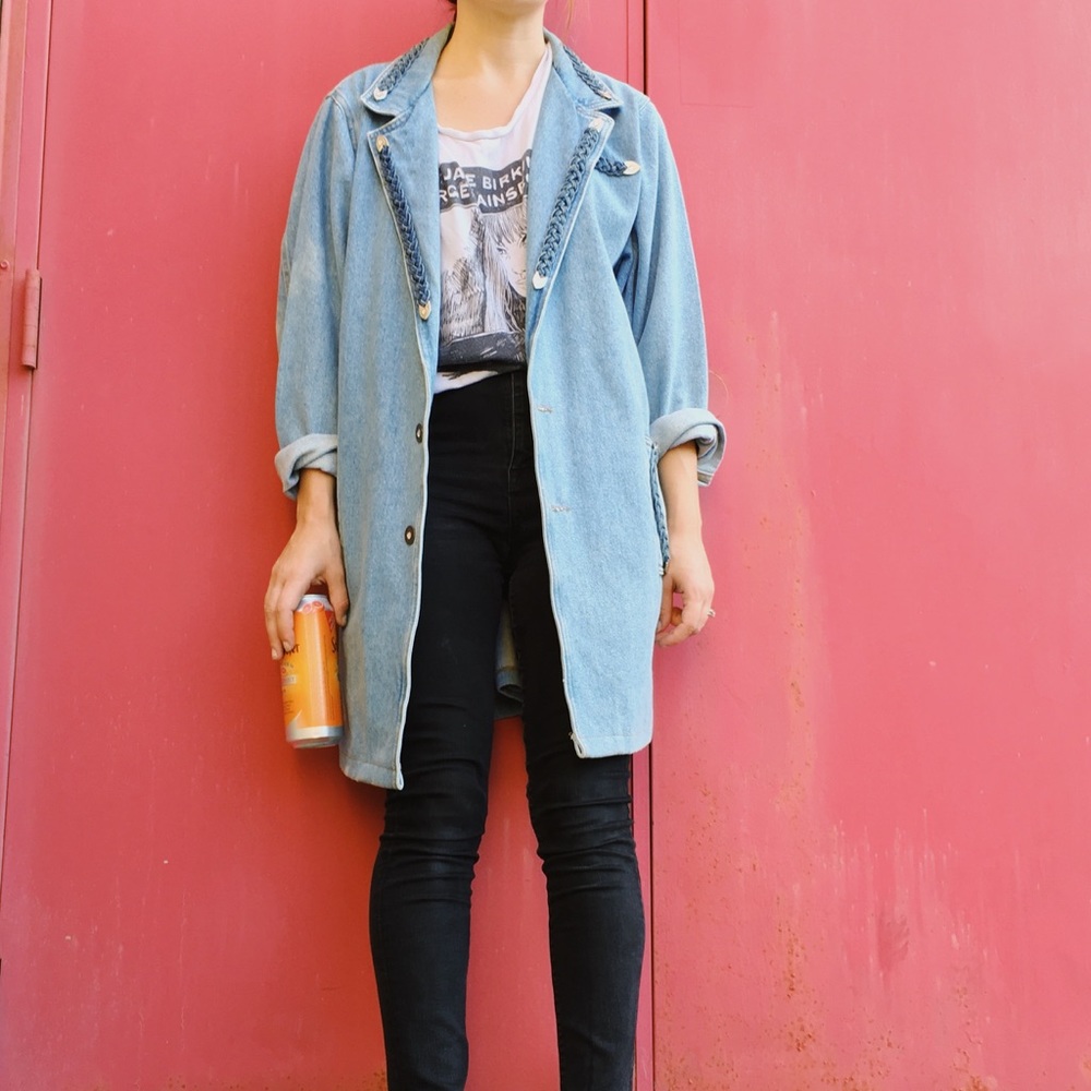 Oversized denim blazer
