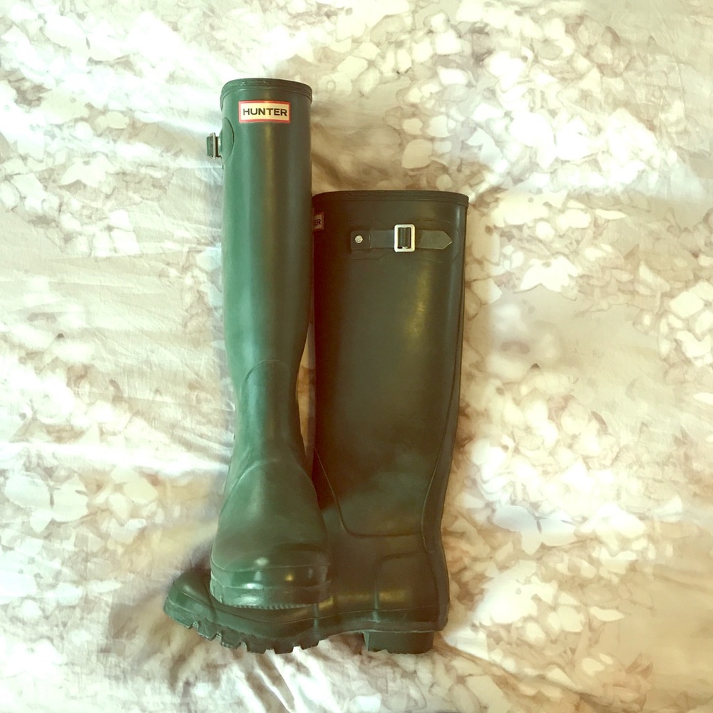 Green Hunter rain boots