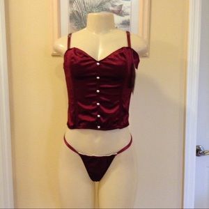 Velvet Faux Pearl Bustier