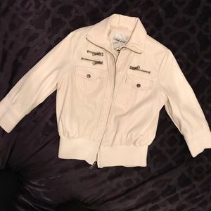Wet Seal Bomber jacket, off white, 3/4 sleeve