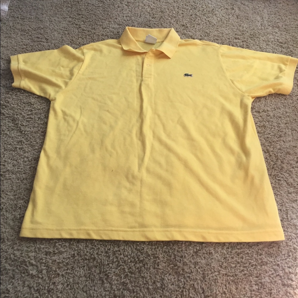 Lacoste Men's Yellow Polo Shirt 8 France Cotton