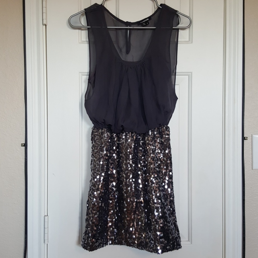 Grey sequined dress