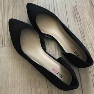 NWOT Black Velvet Flats size 10
