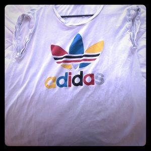 Adidas Logo athletic cut off T-shirt women's