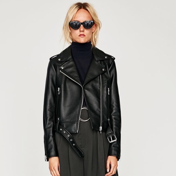 Zara Jackets & Blazers - Real Leather Biker Jacket