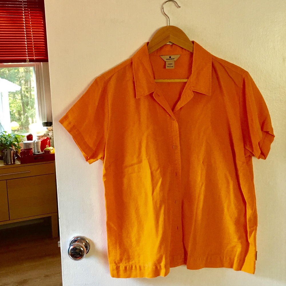 ORANGE short-sleeved shirt/Woolrich/LIKE NEW