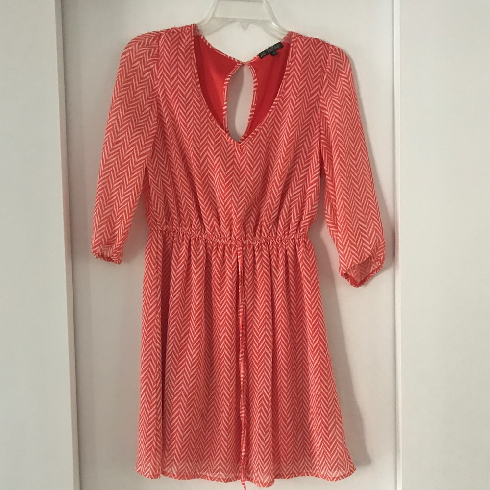 Half Sleeve Chevron Dress