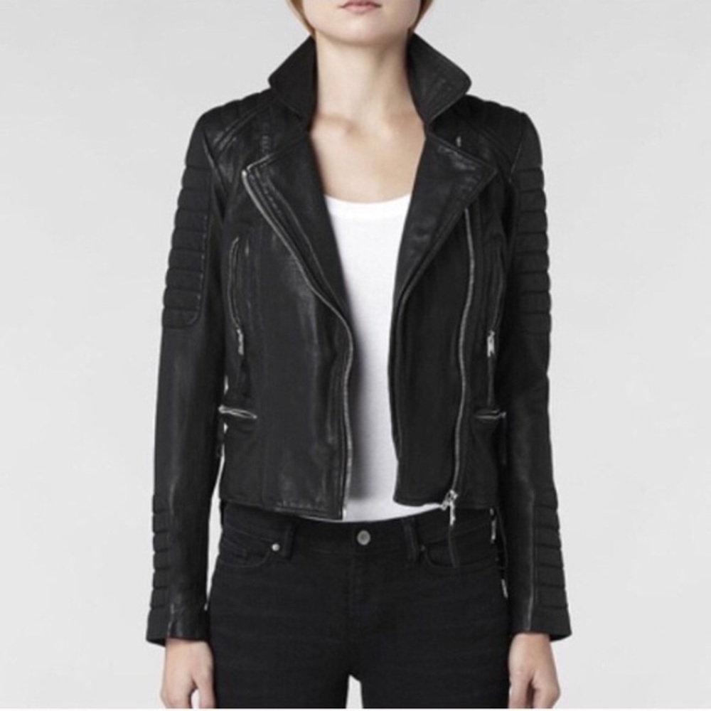 All saints Rare sold out Pitch leather jacket