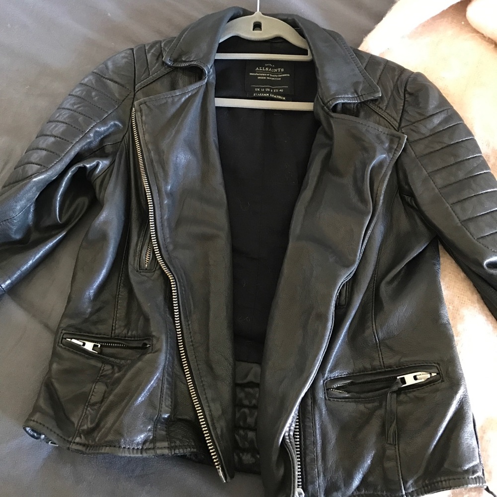 All saints Rare sold out Pitch leather jacket - Picture 2 of 8