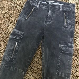 Zara Black Moto Faded Acid Wash Jeans Size 2 Eur34