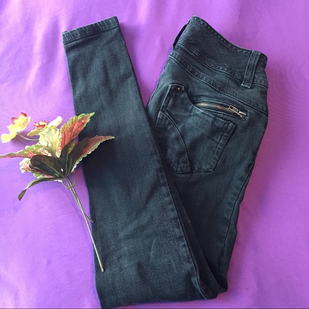 Black denim skinny jeans