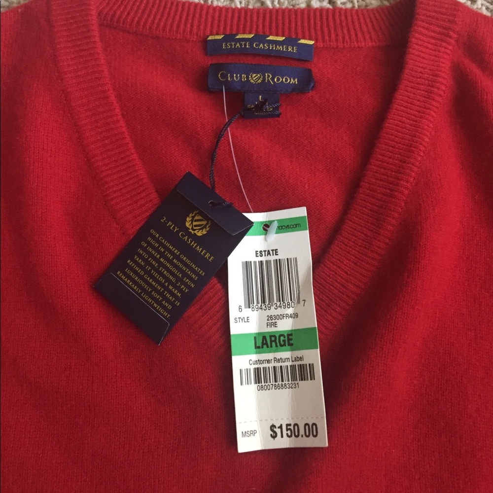 Macy Club Room Estate Cashmere Large Men Sweater