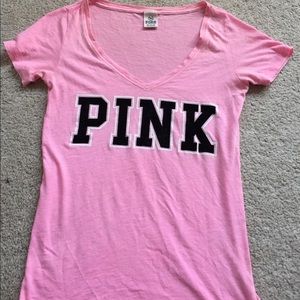 Pink brand short sleeve tee shirt