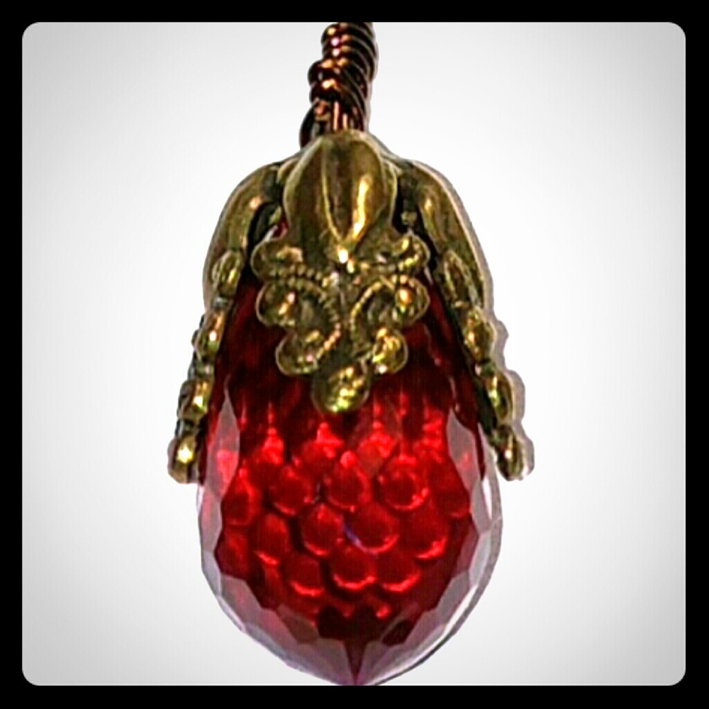 #0101 Crimson Red Quartz Crystal Pendant