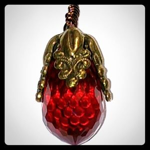 #0101 Crimson Red Quartz Crystal Pendant