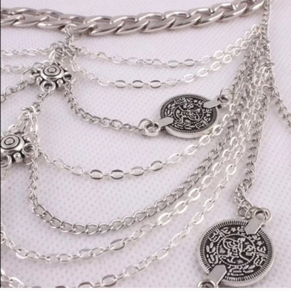 Coin Tassel Barefoot Beach Boho Sandal Anklet - Picture 3 of 4