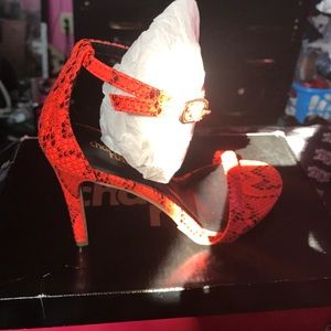 "Addie" Coral Snake Skin Heels
