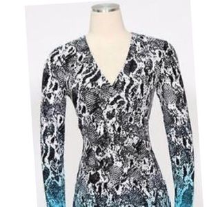 Calvin Klein zebra print dress with blue size 10