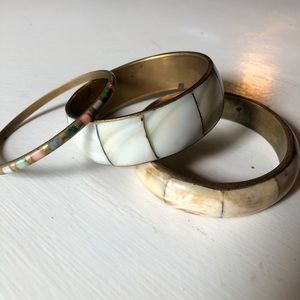 Vintage set of 3 brass bracelets- made in India Vintage set of 3 brass bracelets- made in India