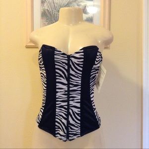 Zebra Print Strapless Bustier