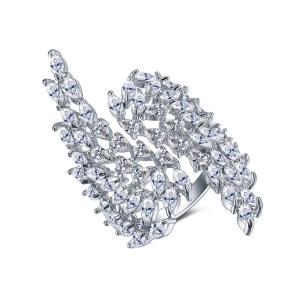 Angel Wings Ring Cubic Zirconia Gold Plated
