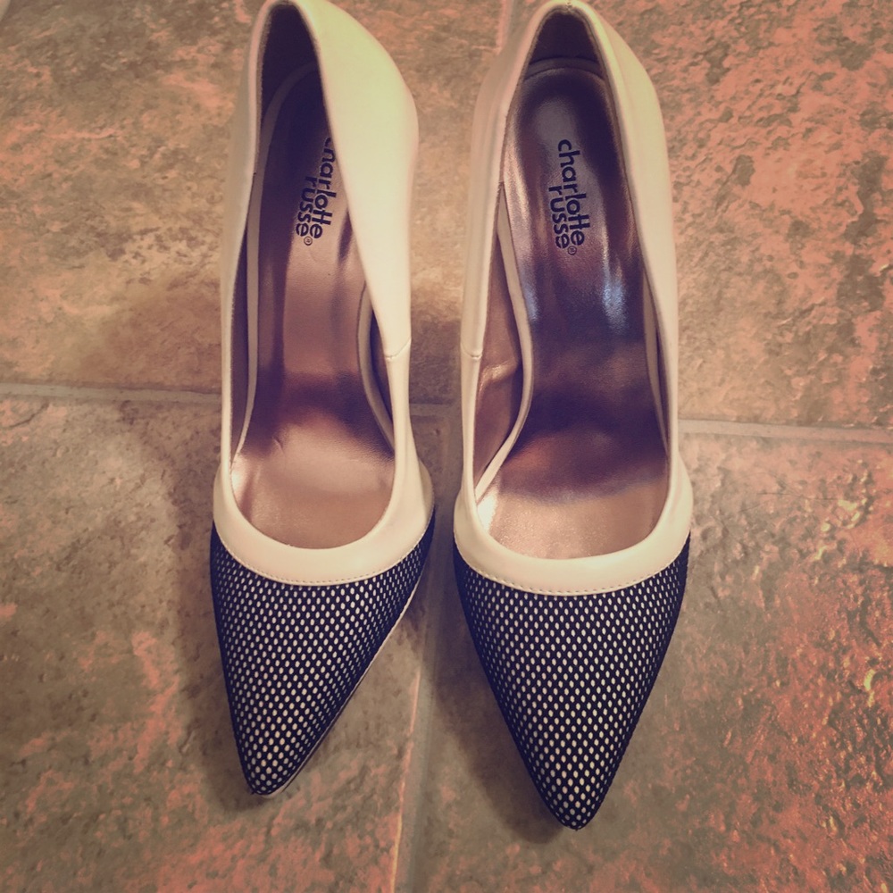 Charlotte Russe heels white with black accents