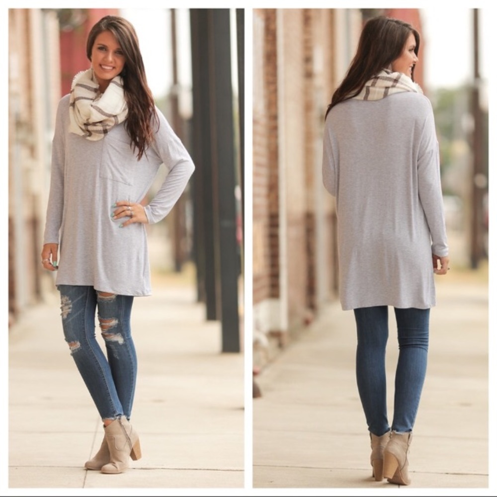 Gray dolman sleeve tunic