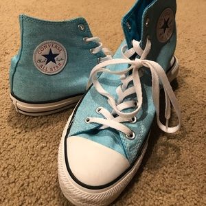 Marled Blue Hi-Top Converse All Star