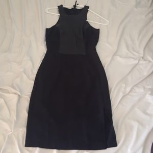 Black dress with leather detailing