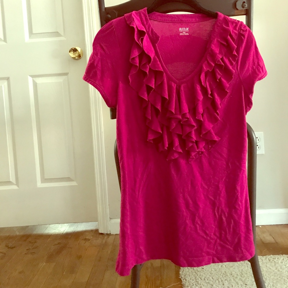 Magenta Ruffled Blouse