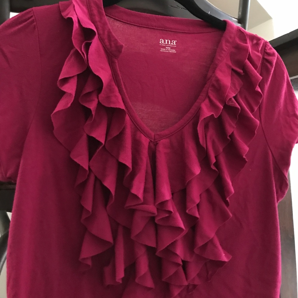 Magenta Ruffled Blouse - Picture 2 of 2