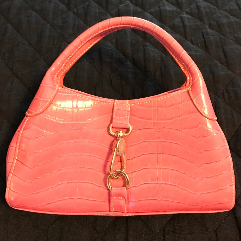 Charter Club Pink Faux Crocodile Purse
