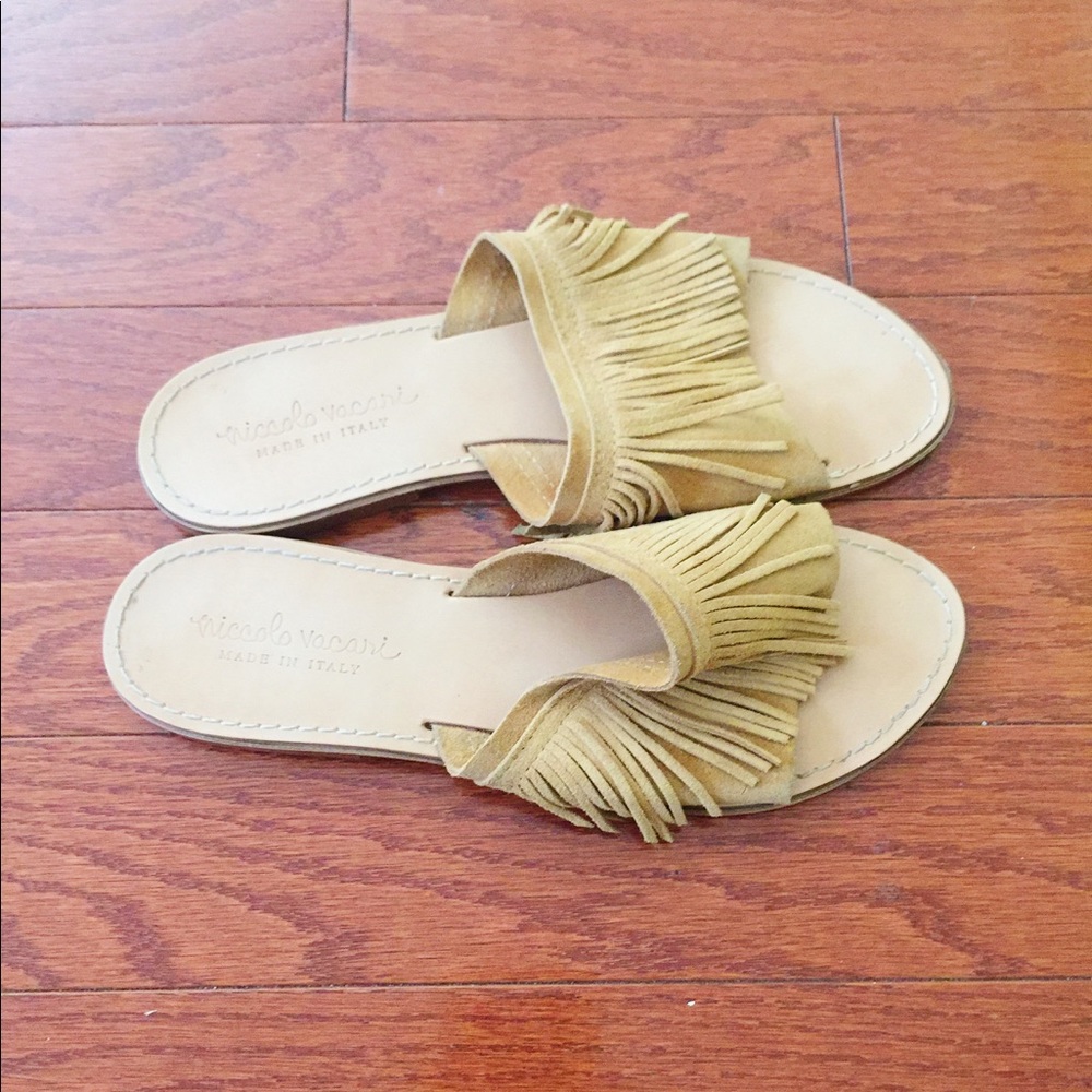 *SOLD* Yellow Suede Fringe Sandals - Picture 3 of 5