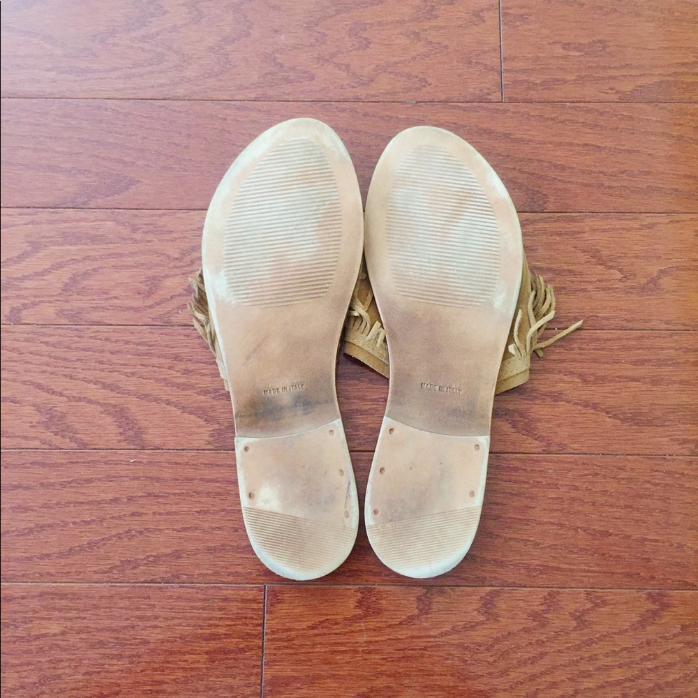 *SOLD* Yellow Suede Fringe Sandals - Picture 5 of 5