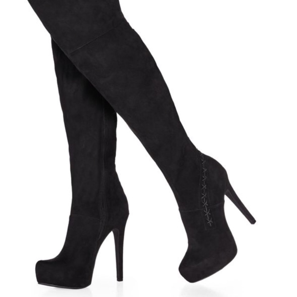 Black over the knee boot