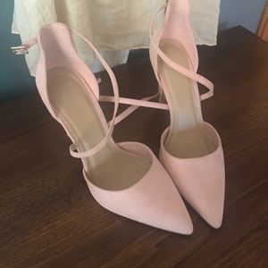 Forever 21 Light Pink Velvety Stilettos / Heels