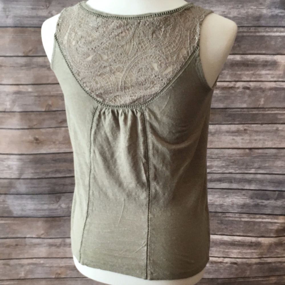 Lace Back Olive Tank